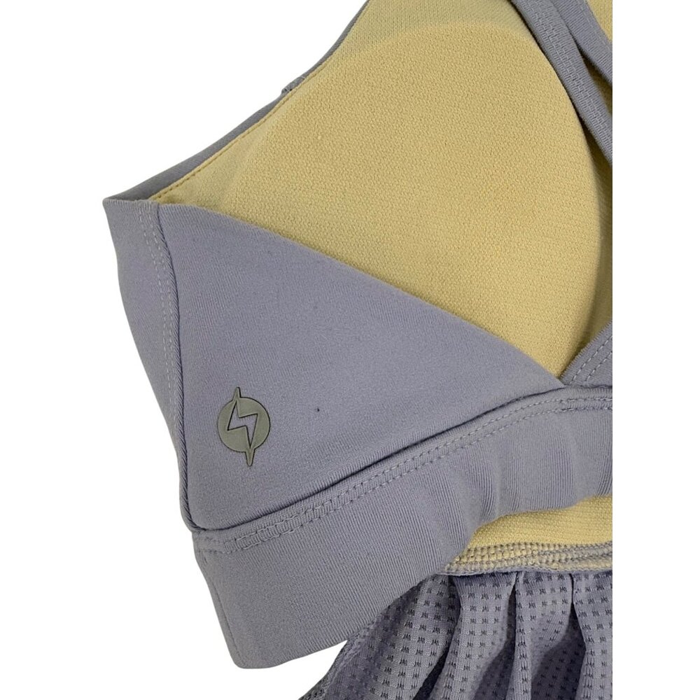 Popflex Active Purple Strappy Back & Mesh Supportive Sports Bra Goddess Top - Picture 10 of 13